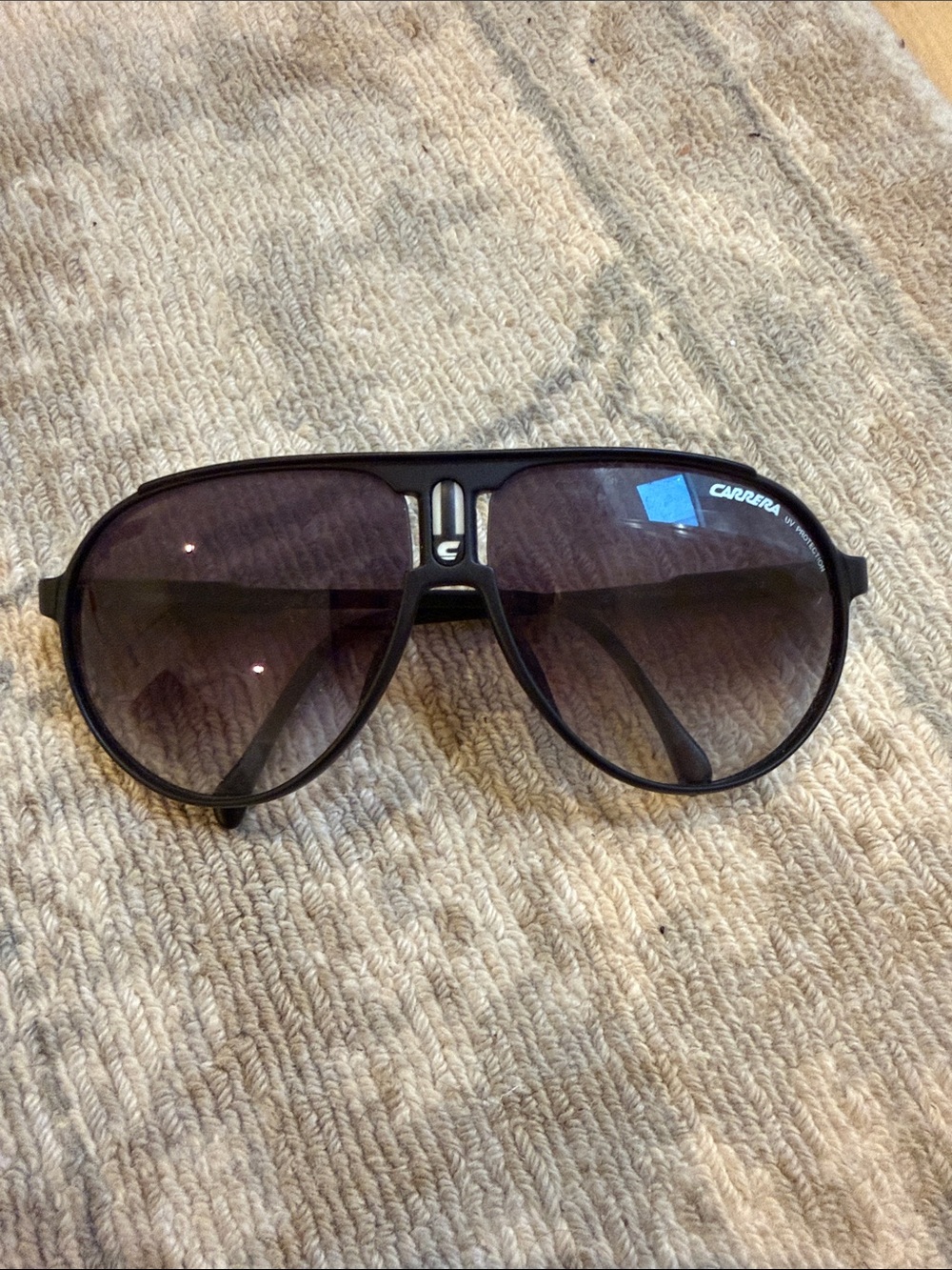 Carrera Black Aviator Sunglasses with Smoke Lenses